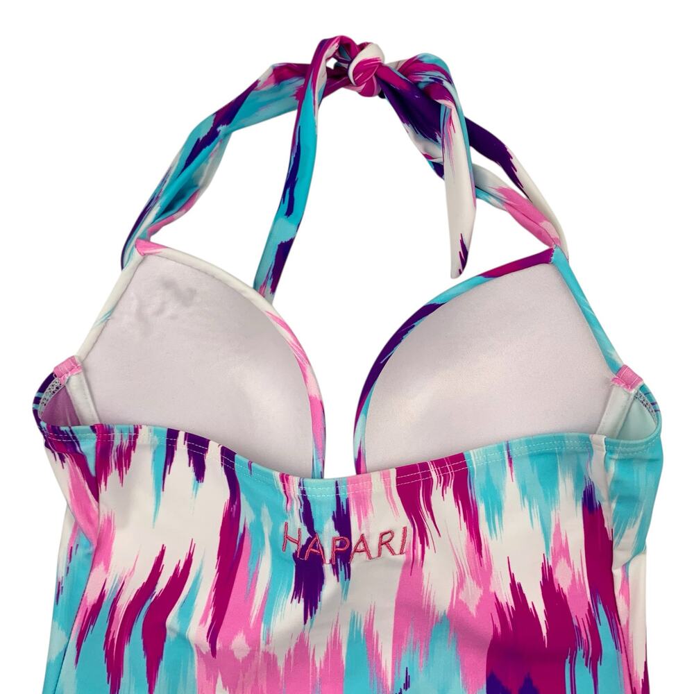 Hapari Tankini Swim Top Halter Neck Colorful Underwire Women's 0 2 XS - Picture 7 of 10